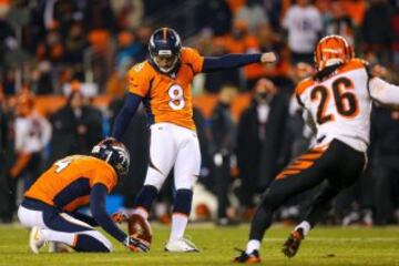 La prórroga acabaría decidiéndose con este field goal de 37 yardas de Brandon McManus, su segundo en tres intentos. Aunque Cincinnati tendría una última posesión para intentar anotar...