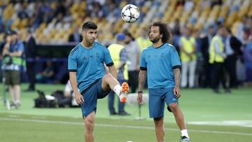 Asensio y Marcelo entrenando.