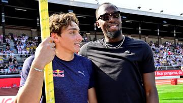 Duplantis, con Usain Bolt.