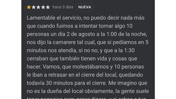 La inaudita rese?a de una clienta a un restaurante: ¡°La empat¨ªa brilla por su ausencia¡±