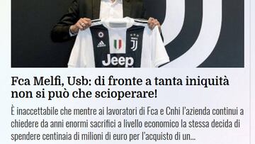 Los trabajadores de Fiat, en huelga por el fichaje de Cristiano