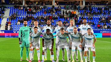 El once del Cádiz CF en El Alcoraz. Foto: Cádiz CF.