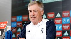 Carlo Ancelotti, entrenador del Real Madrid, en la rueda de prensa previa al Real Madrid-Real Sociedad de la jornada 5 de LaLiga EA Sports.