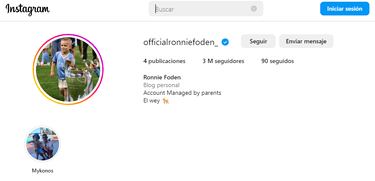 Hijo de Phil Foden suma más seguidores que la Selección de Estados Unidos y otros equipos