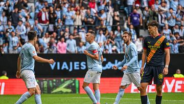 VIGO, SPAIN - SEPTEMBER 29: Iago Aspas of RC Celta de Vigo celebrates after scores their team first goal during the LaLiga match between RC Celta de Vigo and Girona FC at Estadio Balaidos on September 29, 2024 in Vigo, Spain. (Photo by Octavio Passos/Getty Images)