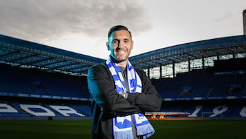 Lucas Pérez, posando para AS en  Riazor.