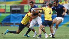 España terminó hoy última del Grupo B en el campeonato de rugby 7 de los Juegos Olímpicos al perder su tercer partido por 26-5 contra Francia