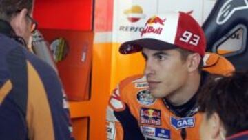 Marc Márquez, en el box.