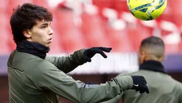 Jo&atilde;o F&eacute;lix, en el entrenamiento del Atl&eacute;tico de Madrid.