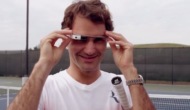 Roger Federer entrena con las Google Glass