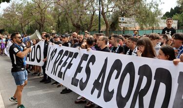 La temporada del Málaga acaba con bronca