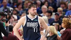 Dallas Mavericks star Luka Doncic was unable to finish Game 3 of the NBA Finals on Wednesday night after fouling out in the loss to the Boston Celtics.