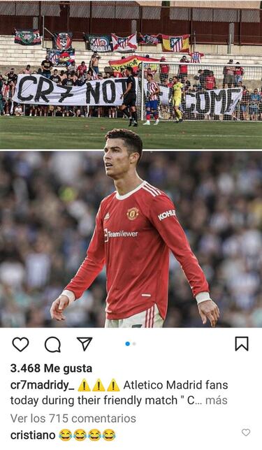 Cristiano finds Atlético fans’ ‘CR7 not welcome’ banner hilarious