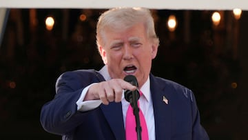 U.S. President Donald Trump speaks on the day he is expected to sign a sweeping spending and tax legislation, known as the "One Big Beautiful Bill Act," during a picnic with military families to mark Independence Day, at the White House in Washington, D.C., U.S., July 4, 2025. REUTERS/Ken Cedeno