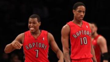 Kyle Lowry (7) y DeMar DeRozan (10) fueron la clave en la victoria de Toronto.