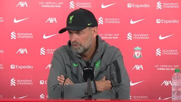 Jürgen Klopp en rueda de prensa de Liverpool.