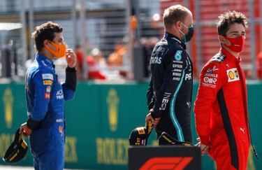 Desguace en Austria y podio incre¨ªble: Bottas, Leclerc, Norris