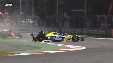 Accidente de Alex Albon y Oliver Bearman en los entrenamientos libres del GP de México de F1 2024.