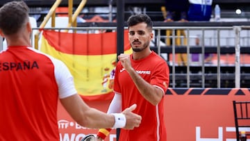 Antomi Ramos y Gerard Querol durante el partido de dobles.