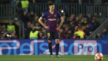 Lenglet, en el partido ante el Olympique de Lyon.