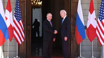 El presidente de Rusia, Vladímir Putin, y el presidente de Estados Unidos, Joe Biden. Photo: -/Kremlin/dpa -