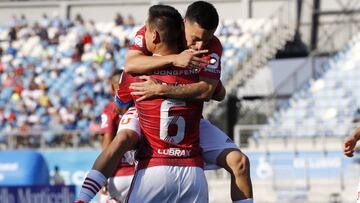 Futbol, O'Higgins vs Universidad de Chile  Sexta fecha, primera rueda Campeonato 2020.  El jugador de Universidad de Chile Matias Rodriguez celebra con sus compaÃ±eros despues de convertir un gol contra O'Higgins durante el partido de primera division realizado en el estadio El Teniente de Rancagua, Chile.  01/03/2020  Martin Thomas/Photosport   Football, O'Higgins vs Universidad de Chile  Sixtht date Championship 2020.  Universidad de Chile's player Matias Rodriguez celebrates after scoring against O'Higgins during the first division football match held at the El Teniente stadium in Rancagua, Chile.  01/03/2020  Martin Thomas/Photosport