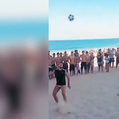 Magia en la cabeza: la calidad de Marcelo en la arena de Ipanema