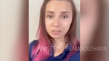 El vídeo reclamando ayuda al COI de Krystsina Tsimanouskaya