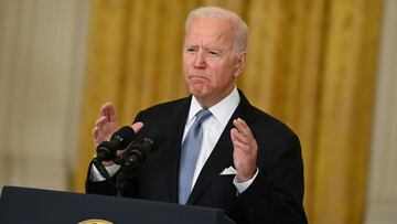 El presidente de Estados Unidos, Joe Biden, pronuncia comentarios sobre la situaci&oacute;n en Afganist&aacute;n en el East Room de la Casa Blanca el 16 de agosto de 2021 en Washington, DC. 