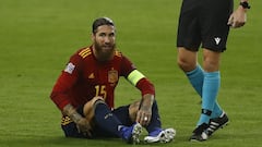 Ramos tuvo que irse lesionado con problemas en el b&iacute;ceps femoral izquierdo.