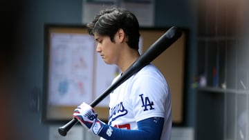 LOS ANGELES, CALIFORNIA - MARCH 28: Shohei Ohtani #17 of the Los Angeles Dodgers looks on from the dugout during a game against the St. Louis Cardinals at Dodger Stadium on March 28, 2024 in Los Angeles, California.   Sean M. Haffey/Getty Images/AFP (Photo by Sean M. Haffey / GETTY IMAGES NORTH AMERICA / Getty Images via AFP)