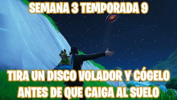 Fortnite Battle Royale - Desafío de la Semana 3 de la Temporada 9: tira un disco volador y cógelo antes de que caiga al suelo