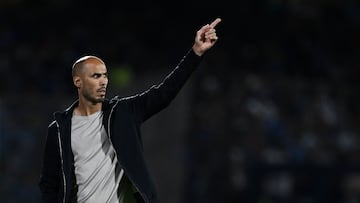 Tigres' Argentine coach Guido Pizarro gestures during the CONCACAF Champions Cup all-Mexican semi-final second leg match between Cruz Azul and Tigres at the Olimpico Universitario stadium in Mexico City on May 1, 2025. (Photo by Carl de Souza / AFP)