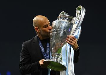 Pep Guardiola, entrenador del Manchester City, en la final de la Champions League.