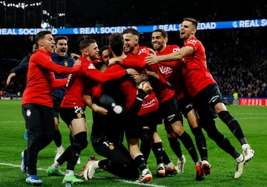 Celebración de los jugadores del Mallorca.
