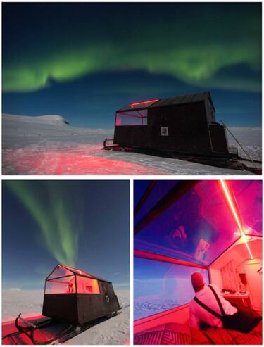 Lo último en aventura: pequeñas habitaciones con el techo de cristal para ver auroras boreales