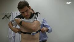 Iker Casillas durante un chequeo m&eacute;dico en Madrid.