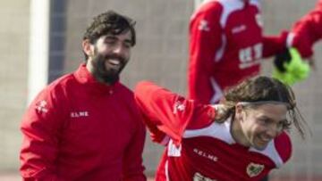 Jose Angel Crespo e Iturra durante el entrenamiento.