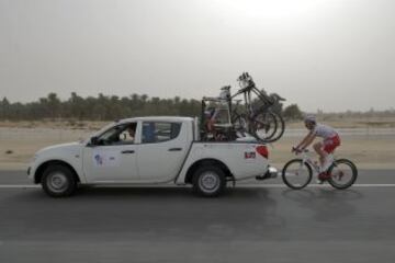 Arnaud Demare, durante la segunda etapa de la Vuelta a Qatar, disputada entre Al Wakra y Al Khor Corniche, de 187,5 kilómetros