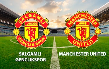 Los diablos rojos exhiben su actual escudo desde 1998, antes, entre 1973 y 1998 vestían uno muy parecido. El Salgamli Gençlikspor calca casi por completo al equipo mancuniano con el cambio evidente del nombre y el 2016, año de su fundación.
