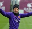 Jordi Alba se entrena con el grupo sin el alta médica