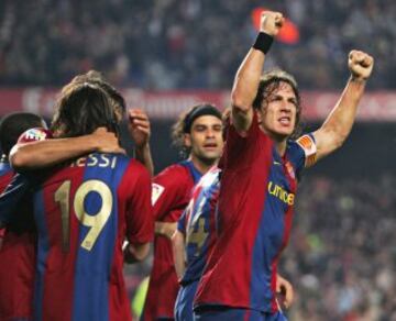 Celebración de gol ante el Mallorca durante el partido de primera División que le enfrentó al Mallorca (15/04/2007).