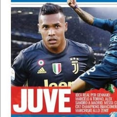 Madrid-Juve: valoran un cambio entre Marcelo y Álex Sandro