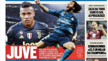 Madrid-Juve: valoran un cambio entre Marcelo y ?lex Sandro