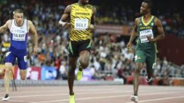 Usain Bolt y Anaso Jobodwana.