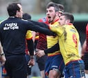 El XV español se fue en masa a por el colegiado tras la derrota