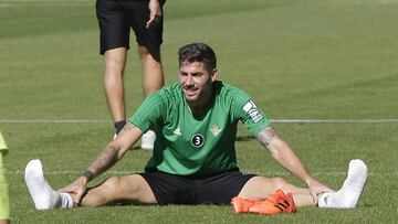 Javi García, en un entrenamiento.