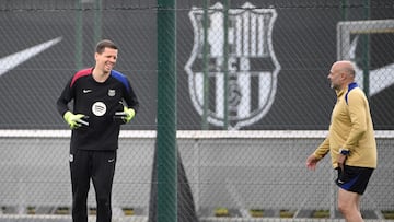 Szczesny, sonriente en un entrenamiento.