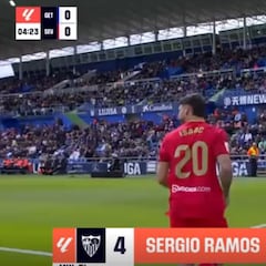 El día que se jugaba la vida el Sevilla Ramos gana el partido: vean su gol y la celebración top