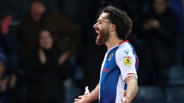 BLACKBURN, ENGLAND - OCTOBER 18: Ben Brereton Diaz of Blackburn Rovers celebrates after scoring their side's first goal during the Sky Bet Championship between Blackburn Rovers and Sunderland at Ewood Park on October 18, 2022 in Blackburn, England. (Photo by Lewis Storey/Getty Images)